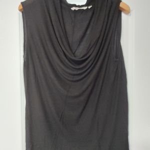 Sleeveless cowl neck tank top